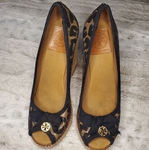 Tory Burch leopard print Wedges